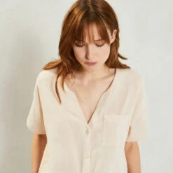 Tenue Détente Short Beige Coton Crépon -Velours Intime Boutique 5