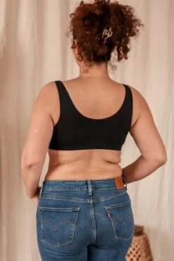 Brassière Coton Bio Lison -Velours Intime Boutique Brassiere coton bio noir coeur de lys 2