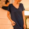 Chemise De Nuit Manche Courte Simply Perfect Marine
