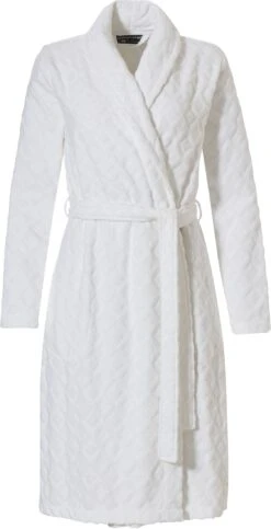 Robe De Chambre Blanche Coton Croisée -Velours Intime Boutique Peignorecroisecotonblanc