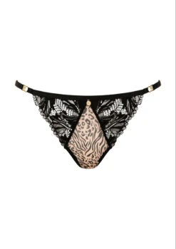Culotte Caresse Féline -Velours Intime Boutique atelier amour culotte caresse feline noir dentelle 1