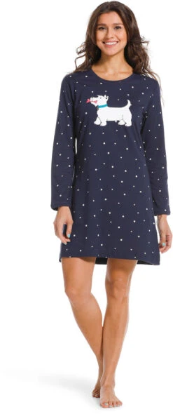 Chemise De Nuit Chipie Bleu Marine Coton