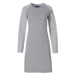 Chemise De Nuit Pois Gris Coton -Velours Intime Boutique chemisedenuitcotongrispastunette