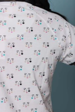 Chemise De Nuit Coton Manche Courte Picasso -Velours Intime Boutique chemisedenuitmanchecourtepastunetteblanche 3