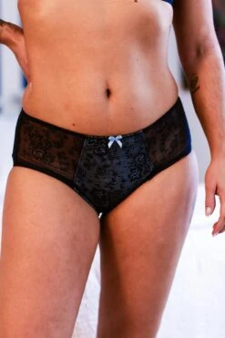 Rosa Faia Culotte Haute Bleu Marine Fleur