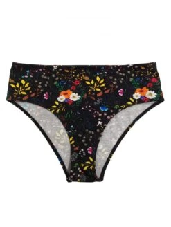 Culotte Haute Fleurette -Velours Intime Boutique culotte haute coton fleurette noir scaled bio esquisse lingerie