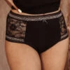 Culotte Haute Noir Microfibre Et Dentelle -Velours Intime Boutique culottehautenoirdentellemicrofibreconfortavet 2
