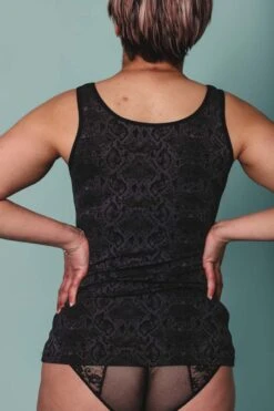 Débardeur Sans Manche Noir Fantaisie -Velours Intime Boutique debardeurmicrofibreavet noir 1