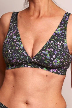 Soutien-Gorge Cache-Cœur Fleur De Lin Noir