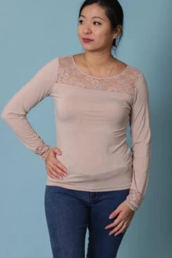 T-shirt Manche Longue Tencel Couleur Chair