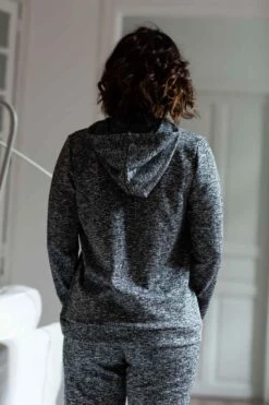 Tenue Détente Jogging Et Sweet Gris Chiné -Velours Intime Boutique jogging gris detente janira 2