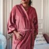 Kimono Court Velvet Grenade -Velours Intime Boutique kimono court velvet grenade laurence tavernier 3