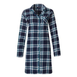 Chemise De Nuit Liquette à Carreau Bleu Marine -Velours Intime Boutique liquettegarconecarreaubleumarinecoton