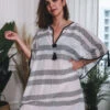 Poncho Plage Noir Et Blanc -Velours Intime Boutique ponchoplagelegerpastunette 6