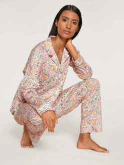 Calida Pyjama Chemisier Coton Fleurie