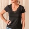 Tee-shirt Manche Courte Simply Perfect Noir -Velours Intime Boutique pyjama manche courte noir simply perfect haut antigel
