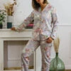 Pyjamas Boutonnée Satin Flores -Velours Intime Boutique pyjamaboutoneesatinfleurie 3