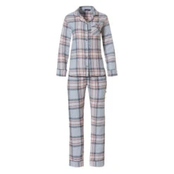 Pyjama Chaud Carreaux Gris -Velours Intime Boutique pyjamachaudcotonflanellecarreaux