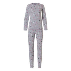 Pyjama Coton Coeur Gris -Velours Intime Boutique pyjamacoeurgriscoton
