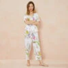 Pyjama Blanc Fleurie D'été -Velours Intime Boutique pyjamafleurieensatinlaurencetavernier 1