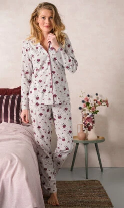 Pyjama Boutonné Coton Rosas