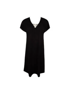 Robe De Plage Noir Perles Nacrées -Velours Intime Boutique rlise charmel robe de plage noir uni perles nacre 6