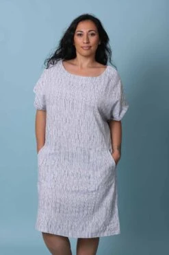 Robe De Plage En Lin Rayé