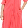 Robe De Chambre Boutonnée Corail