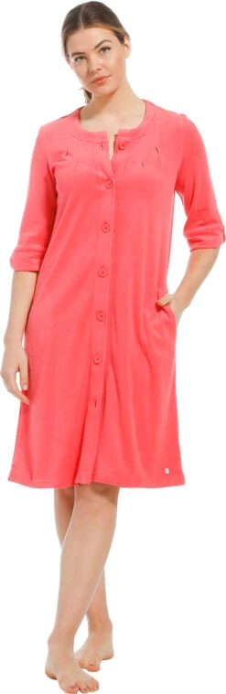Robe De Chambre Boutonnée Corail