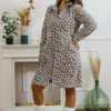 Robe De Chambre Zippée Chaude Pois Gris -Velours Intime Boutique robedechambrechaudezipeegrisapois 2