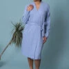 Robe De Chambre Croisé Coton Bleu Ciel -Velours Intime Boutique robedechambrecotonbleuciel 1