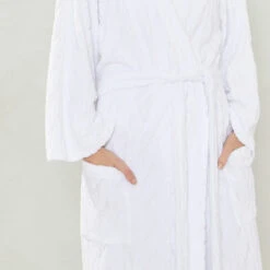 Kimono Court Coton Blanc -Velours Intime Boutique robedechambrecourteblanchecotonlaurencetavernier2