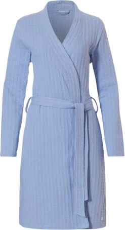 Robe De Chambre Croisé Coton Bleu Ciel -Velours Intime Boutique robedechambrelegerecotoncroisebleucielpastunette