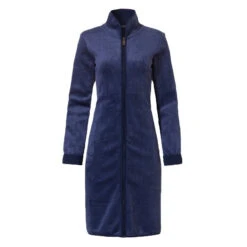Robe De Chambre Coton Zippe Bleu Marine -Velours Intime Boutique robedechambrezippebleumarinepastunette