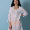 Robe De Plage Blanc Transparent Bohème -Velours Intime Boutique robedeplageblanchetransprente 2