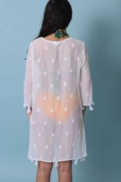 Robe De Plage Blanc Transparent Bohème -Velours Intime Boutique robedeplageblanchetransprente 3