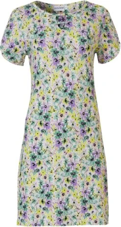 Robe De Plage Fleurie Manche Courte Viva -Velours Intime Boutique robedeplagemanchecourtefleurieviva