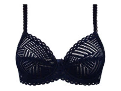 Soutien-gorge Emboitant Tressage Graphic Marine -Velours Intime Boutique soutien gorge emboitant tressage graphic antigel lingerie bleu marine ECC6037B 5273