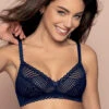 Soutien-gorge Sans Armature Tressage Graphic Marine -Velours Intime Boutique soutien gorge sansarmature tressage graphic antigel lingerie bleu marine