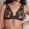Soutien-gorge Sans Armature Noir Bouquet De Fleur -Velours Intime Boutique soutien gorgesansarmaturenoisexyambra 3