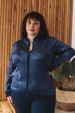 Tenue Détente Veste Zipe Bleu Marine -Velours Intime Boutique tenuedetentechaudejoggingcotonpastunette 4