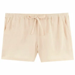 Tenue Détente Short Beige Coton Crépon -Velours Intime Boutique tenuedetenteshortchemisierbeigecotoncreponlaurencetavernier3