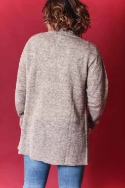 Veste Mis Longue En Laine Alapga Beige Chiné -Velours Intime Boutique veste laine alpaga oscalito 4