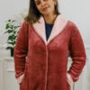 Veste D'intérieur Chaude Vieux Rose Chaud -Velours Intime Boutique vesterosedechambrecourte 2